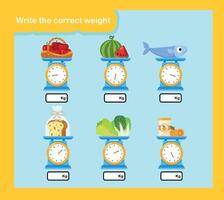 Write the correct weight . vector