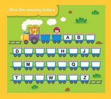 Fill in the missing letters illustration vector