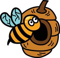 Hand drawn bee character illustration, vector