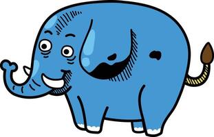 mano dibujado elefante personaje ilustración, vector