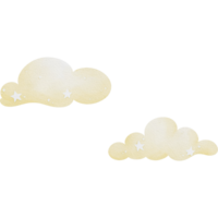 Lovely golden clouds watercolor clipart, clouds clipart, Printable nursery wall art, Nursery decor, Kids room wall decor, baby invitation, baby shower, birthday party png