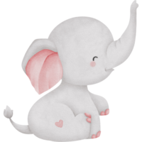 härlig rosa elefant vattenfärg ClipArt, bebis elefant ClipArt, tryckbar barnkammare elefant vägg konst, barnkammare dekor, barn rum vägg dekor png