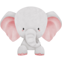 adorável Rosa elefante aguarela clipart, bebê elefante clipart, imprimível berçário elefante parede arte, berçário decoração, crianças quarto parede decoração png