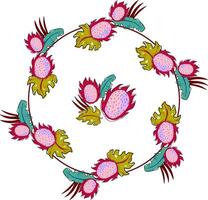 a circular pattern of flowers with leaves and leaves vector