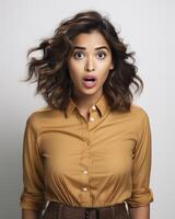 Surprised young indian women photo
