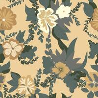 a floral pattern with leaves and flowers vector