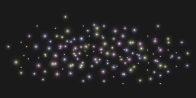 a bunch of small lights on a black background vector