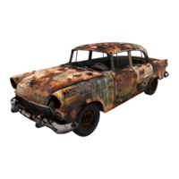 Vintage Rusted Car on Transparent background - png