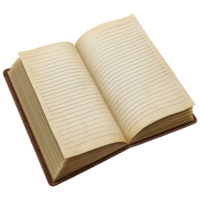 Blank Page Book Vintage on Transparent background - png