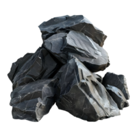 Black Raw Rock of Mountain on Transparent background - png