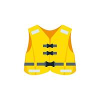 Yellow life jacket isolated on white background. vector