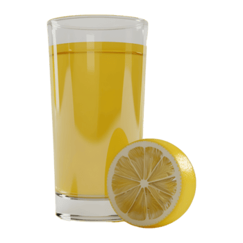 3d Rendern von ein Zitrone Saft im ein Glas auf transparent Hintergrund - - png