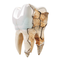 3D Rendering of a Soar Dental Human Teeth on Transparent Background - png