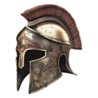 3D Rendering of a Greek Armor Helmet on Transparent Background - png