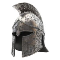 3D Rendering of a Greek Armor Helmet on Transparent Background - png