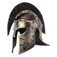 3D Rendering of a Greek Armor Helmet on Transparent Background - png