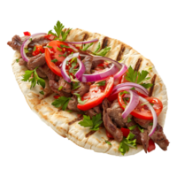 3d renderen van een schenker kebab pita Aan transparant achtergrond - png