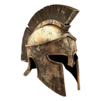 3D Rendering of a Greek Armor Helmet on Transparent Background - png