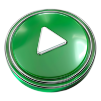 3D Rendering of a Green Button for Subscribe on Transparent Background - png