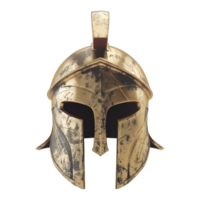 3D Rendering of a Greek Armor Helmet on Transparent Background - png