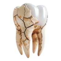 3D Rendering of a Soar Dental Human Teeth on Transparent Background - png