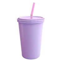 3d representación de un vacío el plastico jugo vaso en transparente antecedentes - png