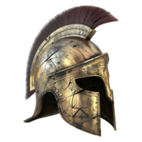 3d le rendu de une grec armure casque sur transparent Contexte - png