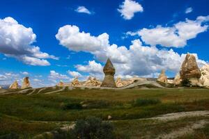 hermosa paisaje Capadocia Roca y goreme nacional parque nevsehir pavo. foto