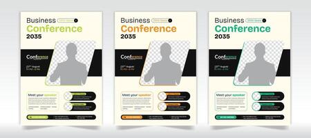 Meeting conference flyer template design and Event flyer template layout vector