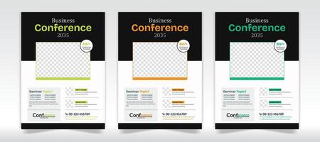 Minimalist business event flyer template layout vector