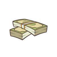 Stack money cartoon art isolated vector