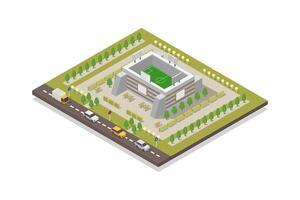 Stadium building isometric in vector