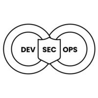 Promote secure development practices with the DevSecOps icon, integrating security into DevOps processes to enhance software security and reduce vulnerabilities. vector