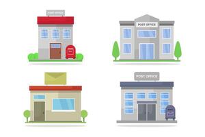 Post office buildings illustrated in vector