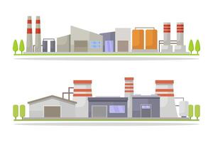 Industrial buildings illustrated in vector