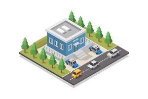 Police station isometric in vector