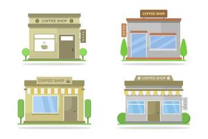 Coffee shop buildings illustrated in vector