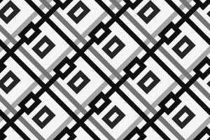 Retro black and white geometric pattern background, abstract square lines art. Trendy bauhaus pattern backgrounds vector