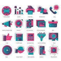 Business and marketing, programming, data management, internet connection, social network, computing, information. Flat illustration vector