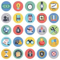 Business and management icon set for websites and mobile applications. Flat illustration vector