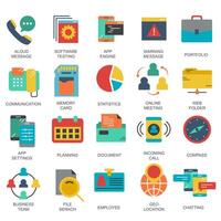 Business and marketing, programming, data management, internet connection, social network, computing, information. Flat illustration vector