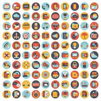 Business, management and technology icon set for websites and mobile applications. Flat illustration vector