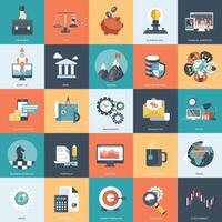 Colorful icon set for business, management, technology and finances. Flat objects for websites and mobile applications vector