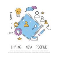 Find the right person for the job concept. Hiring and recruiting new employees. Flat design vector