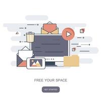 gratis tu espacio concepto. plano ilustración vector