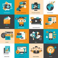 Business and technology icon set for websites and mobile applications. Flat illustration vector