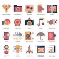 Business and marketing, programming, data management, internet connection, social network, computing, information. Flat illustration vector