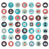 Business, management, finances and technology icon set for website and mobile applications. Flat illustration vector