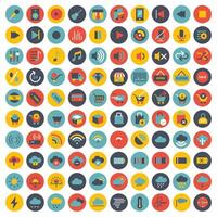 Icon collection for website and mobile applications. Flat illustration vector