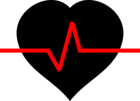 heart with wave pulse heartbeat icon png